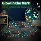 HONEY JOY 8 PCS Modular Kids Play Couch, Glow in The Dark Toddler Sectional Sofa