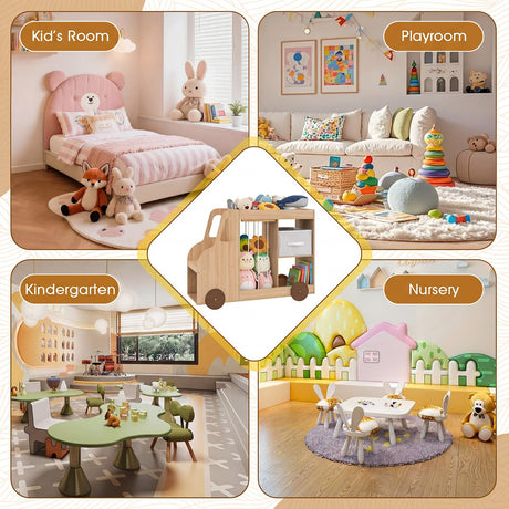HONEY JOY Toy Storage Organizer with Stuffed Animal Storage