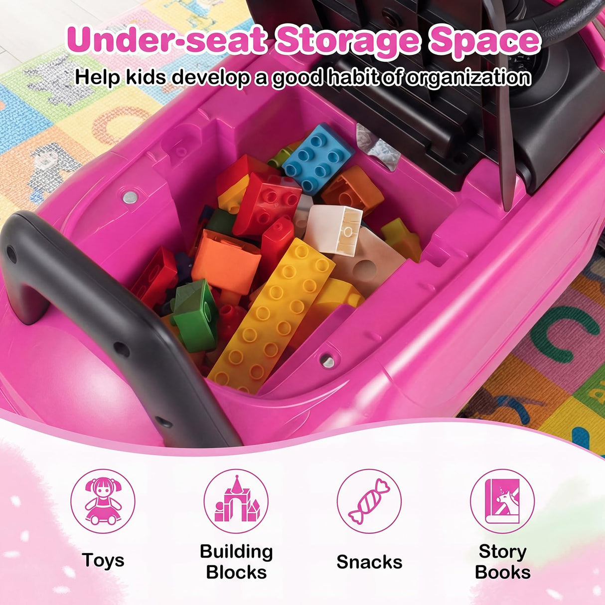 HONEY JOY Toddler Ride on Toy, Foot to Floor Kid Sliding Car with Under-Seat Storage