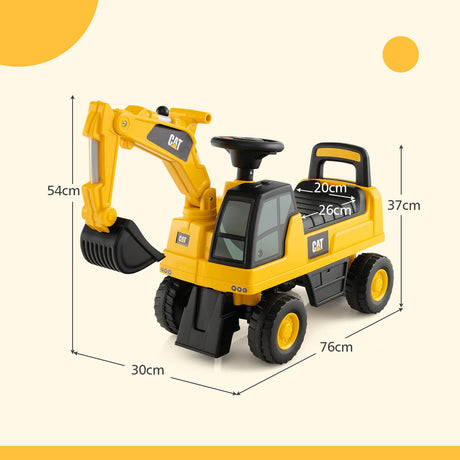 HONEY JOY Kid's Rid-On Digger, Functional Excavator Toy