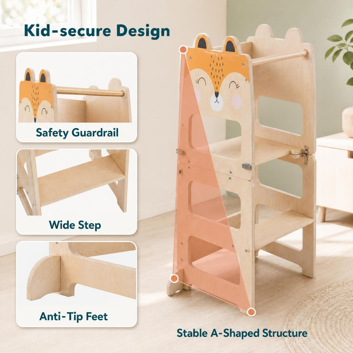 BABY JOY 3-in-1 Toddler Kitchen Step Stool
