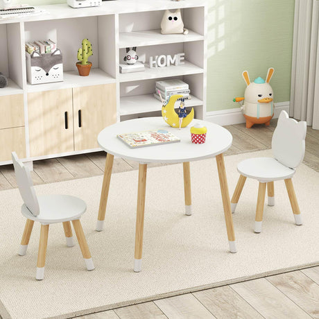 Kids Table and Chairs Set, Wooden Toddler Desk and Chair Set for Classroom Daycare Home