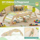 HONEY JOY 8-in-1 Wooden Triangle Set, Foldable Montessori Climbing Toys