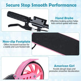 Kick Scooter with 4-Level Adjustable Handlebar, Hand Brake, Anti-Shock Suspension