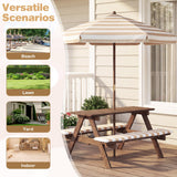 HONEY JOY Kids Picnic Table with Bench, Fir Wood Toddler Outdoor Table Set