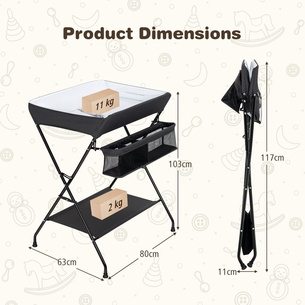 BABY JOY Baby Portable Changing Table