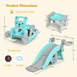 HONEY JOY 4-in-1 Kids Rocking Horse, Portable Toddler Ride On Rocking Toy with Slide