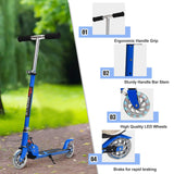 Folding Kick Scooter for Kids, 2 Flash Wheels Deluxe Aluminum