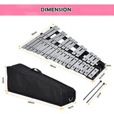 HONEY JOY Kids 30-Note Glockenspiel Xylophone, Foldable Xylophone w/2 Mallets, Shoulder Strap
