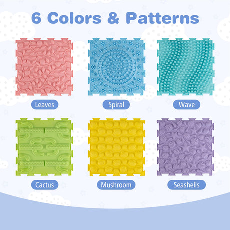 HONEY JOY 6 PCS Sensory Mats for Child Aged 3+ Years Old & Adults