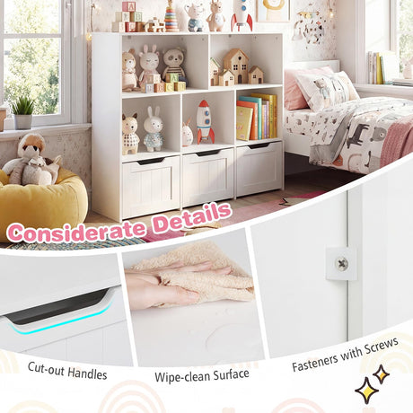 HONEY JOY Kids Toy Storage Organizer, Children Bookshelf Toy Chest Box