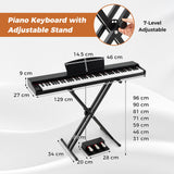 HONEY JOY 88-Key Portable Digital Piano Keyboard with Stand Electric Piano