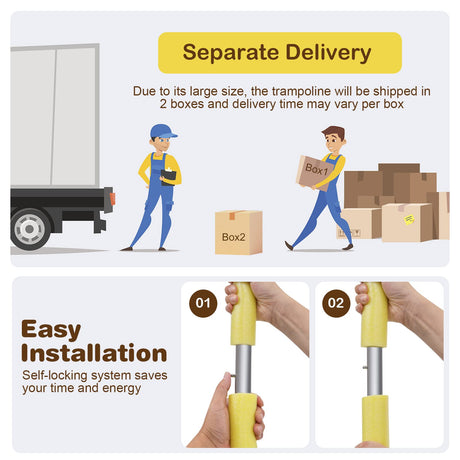 HONEY JOY 8FT Kids Trampoline, Galvanized Steel Frame, Weight Capacity 193KG