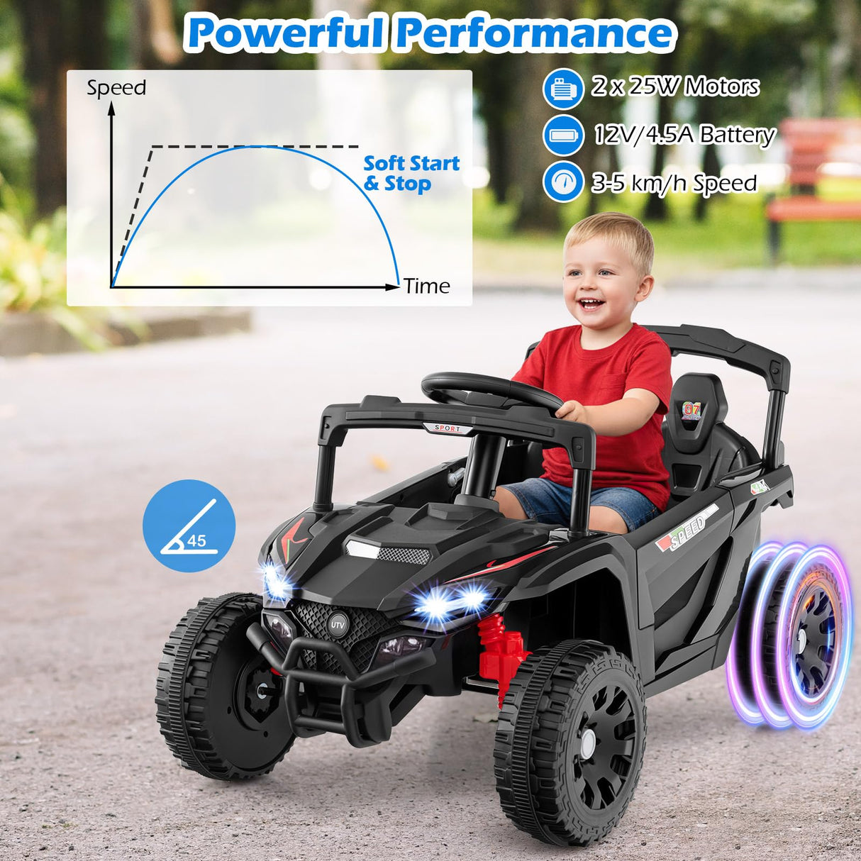 12V Kids Ride On Car, Electric UTV Truck with Remote Control