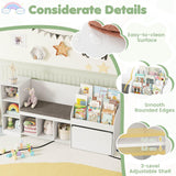 HONEY JOY Kids Bookcase Reading Nook, 4-in-1 Standing Toy Organiser