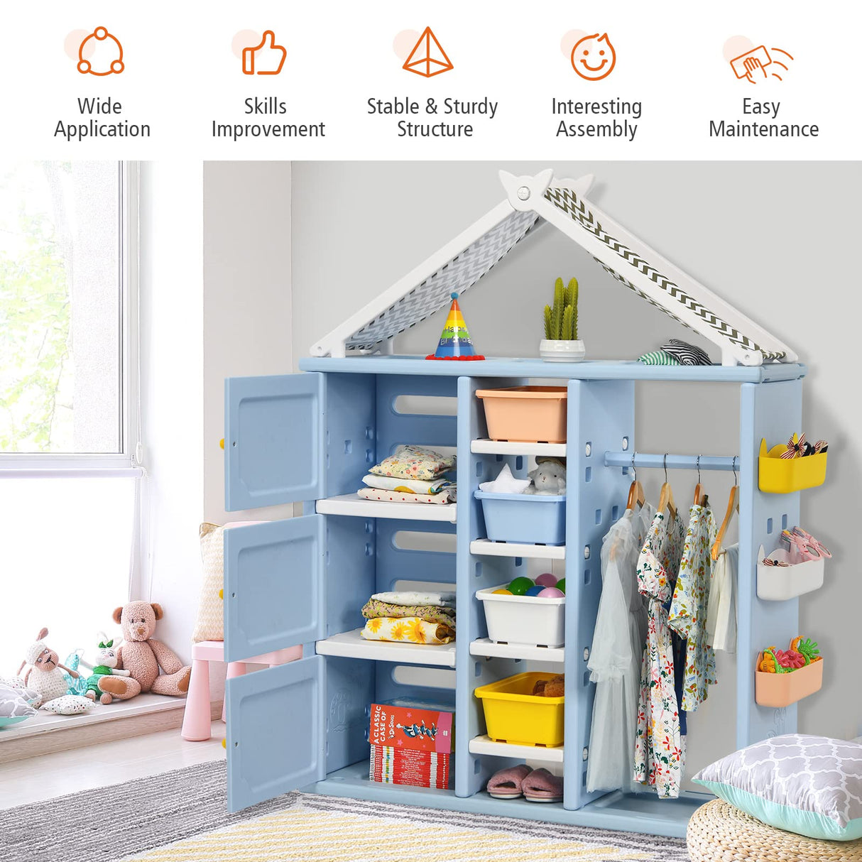 BABY JOY Kids Dress up Storage Closet