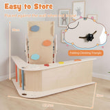 HONEY JOY Kids Triangle Climbing Set, Foldable Panda-Themed Wood Montessori Climbing Set