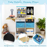 HONEY JOY Kids Play Doctor's Office w/Blackboard, Pet Scale, Faucet, Sink