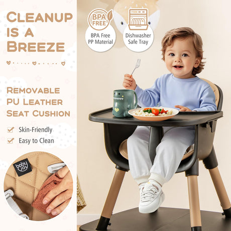 BABY JOY 5 in 1 Convertible Baby High Chair