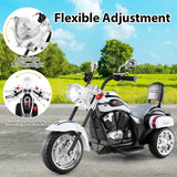 6V Kids Motorcycle 3-Wheel with Headlight and Horn White