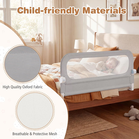 BABY JOY 120 cm Foldable Bed Rail for Toddlers