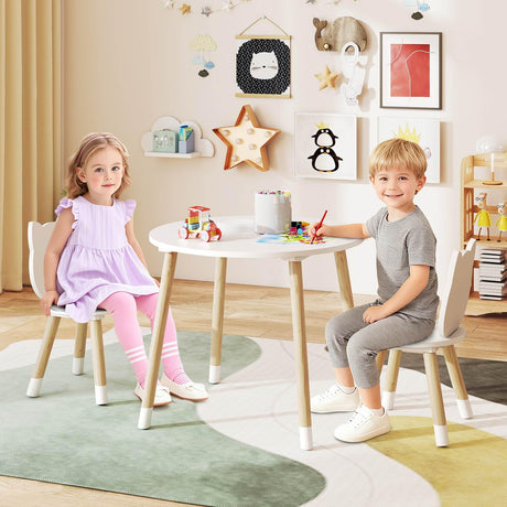 Kids Table and Chairs Set, Wooden Toddler Desk and Chair Set for Classroom Daycare Home