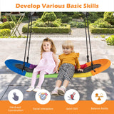 Outdoor Platform Tree Swing with Soft Handles and Adjustable Height