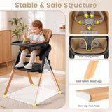 BABY JOY 7-in-1 Convertible Foldable Baby High Chair w/Adjustable Tray