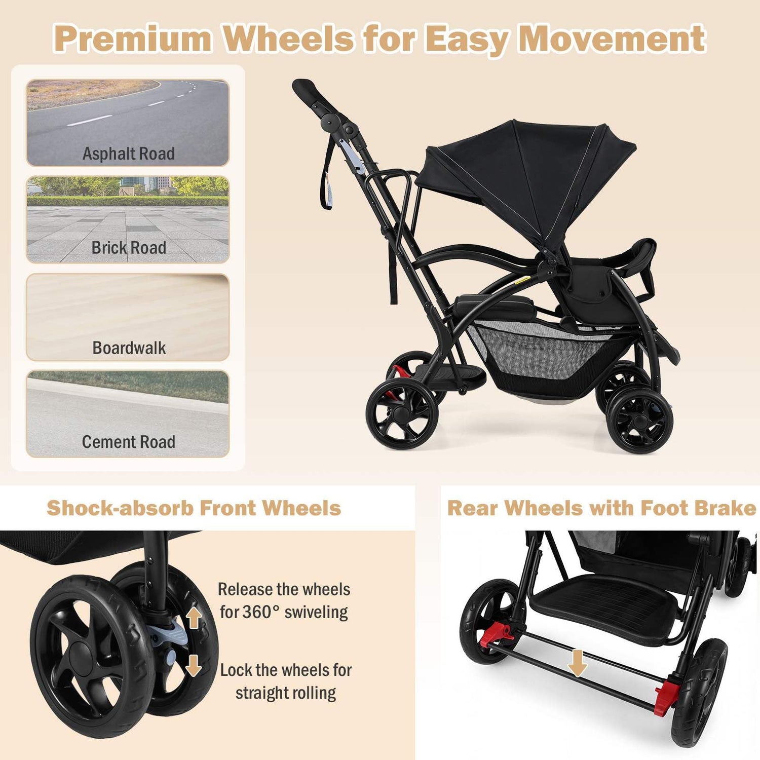 stroller where toddler can stand Sit and Stand Stroller | Foldable Double Stroller