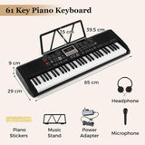 61 Keys Portable Keyboard for Beginners, Electric Piano Keyboard Kit