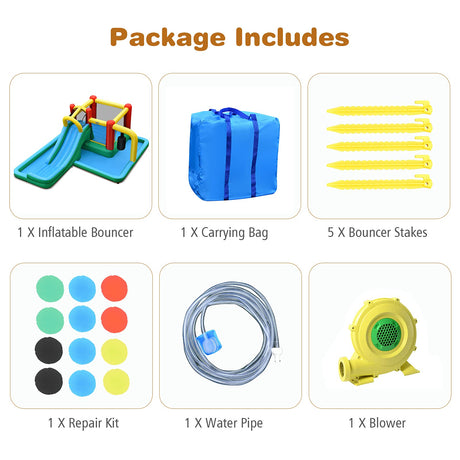 HONEY JOY Inflatable Water Slide, 6-in-1 Kids Water Slide Jumping Bounce House