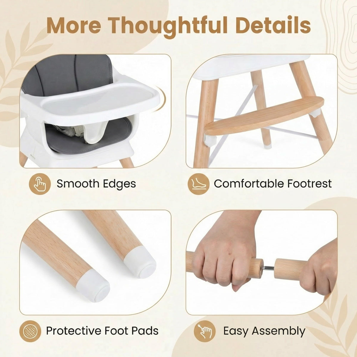 BABY JOY Convertible High Chair for Babies & Toddlers