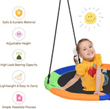 100 cm Flying Saucer Tree Swing for Kids, Play Swing with Adjustable Ropes