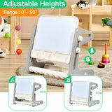 BABY JOY Kids Table & Chair, 2 in 1 Toddler Art Easel