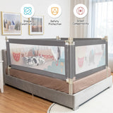176CM Toddler Bedrail, 72.5-101.5 CM Extra Tall Bed Guardrail w/Anti-Collision Cotton