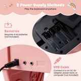 HONEY JOY Mini Keyboard Piano for Kids, 25 Keys Electric Piano w/Stool