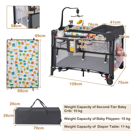 BABY JOY 5-in-1 Baby Bassinet