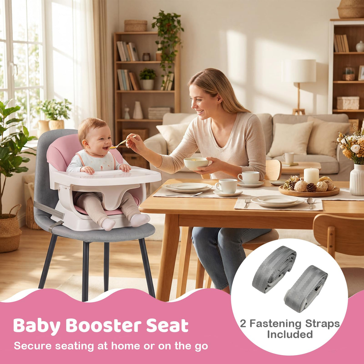 BABY JOY 9-in-1 Convertible High Chair, Kids Table and Chair Set