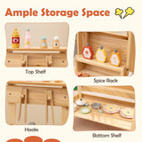 Wooden Barbecue Grill Toy Set with Sink and Faucet Kids BBQ Grill Playset