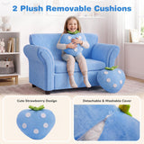 HONEY JOY Kids' Couch with 2 Strawberry Throw Pillows