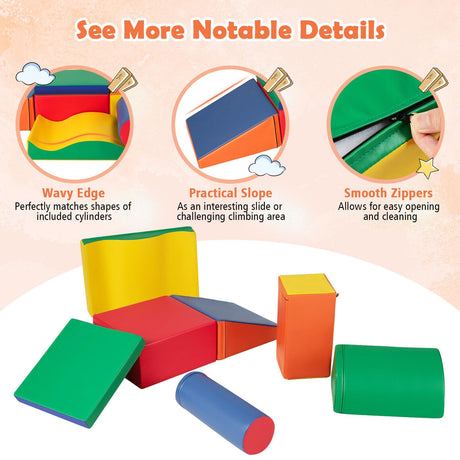 Kids Crawl & Climb Foam Play Set, 7-Piece - Baby Joy