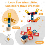 HONEY JOY Kids Wooden Tool Workbench Toy, Pretend Play Workbench Set for Children w/Blackboard