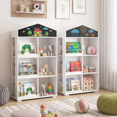 HONEY JOY House Shaped Kids Bookshelf, Toy Storage Organizer