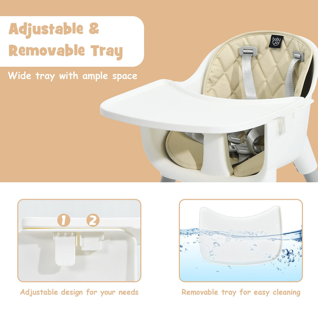 BABY JOY 5 in 1 Convertible Baby High Chair