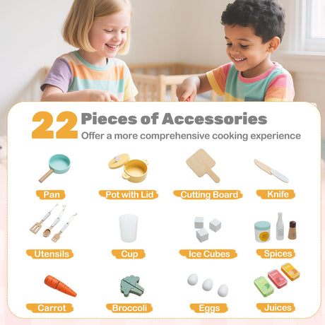 Corner Play Kitchen with Lights and Sounds Large Pretend Kitchen Playset