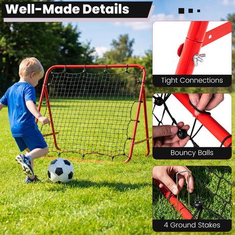 Foldable Soccer Rebounder Net with Adjustable Bounce Back