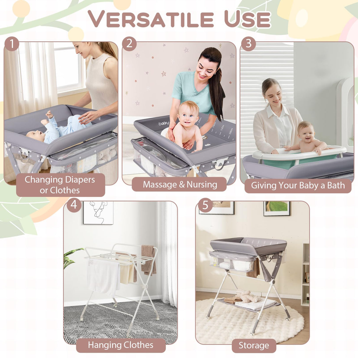 BABY JOY Foldable Baby Changing Table