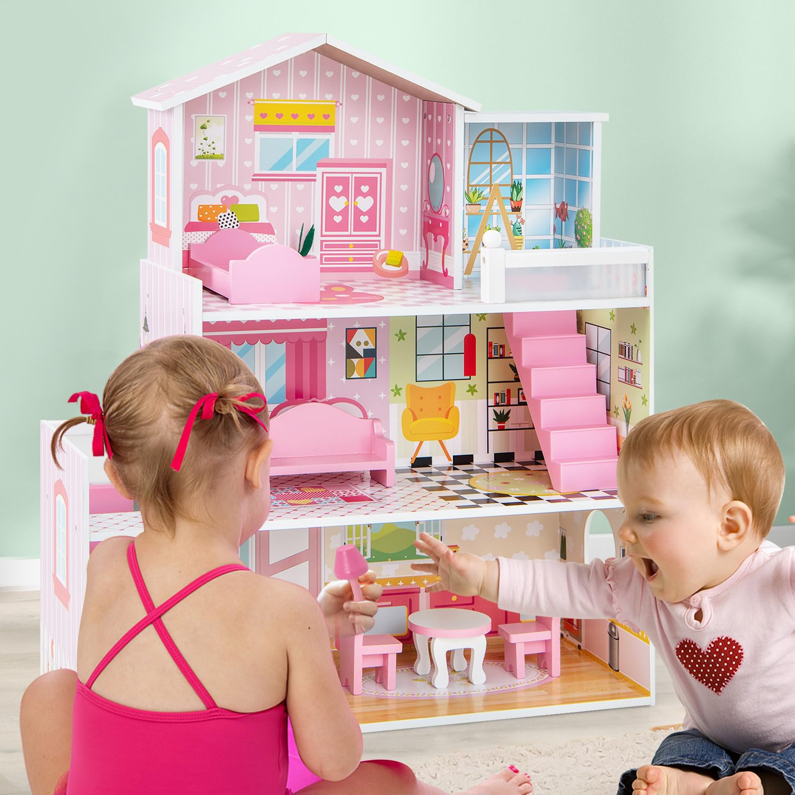 HOENY Joy Kids Wooden Dollhouse – Babyjoy