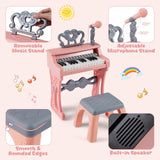 HONEY JOY Mini Keyboard Piano for Kids, 25 Keys Electric Piano w/Stool