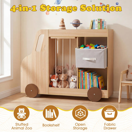 HONEY JOY Toy Storage Organizer with Stuffed Animal Storage
